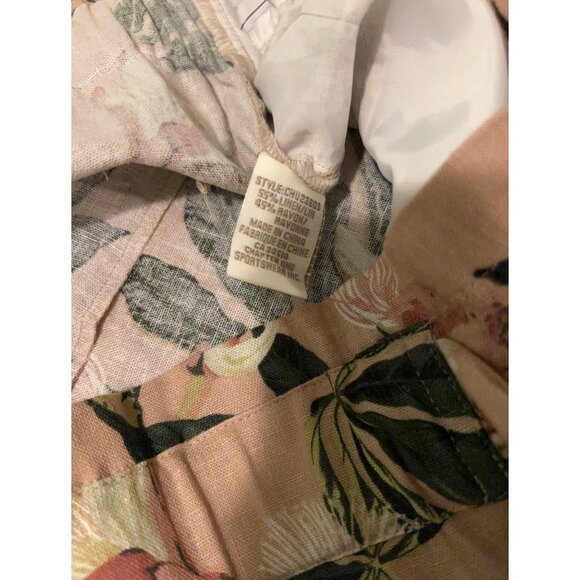Jules & Leopold LINEN Pants Women’s Size M Floral Tropical Cropped Tie Waist Sum - Picture 10 of 12